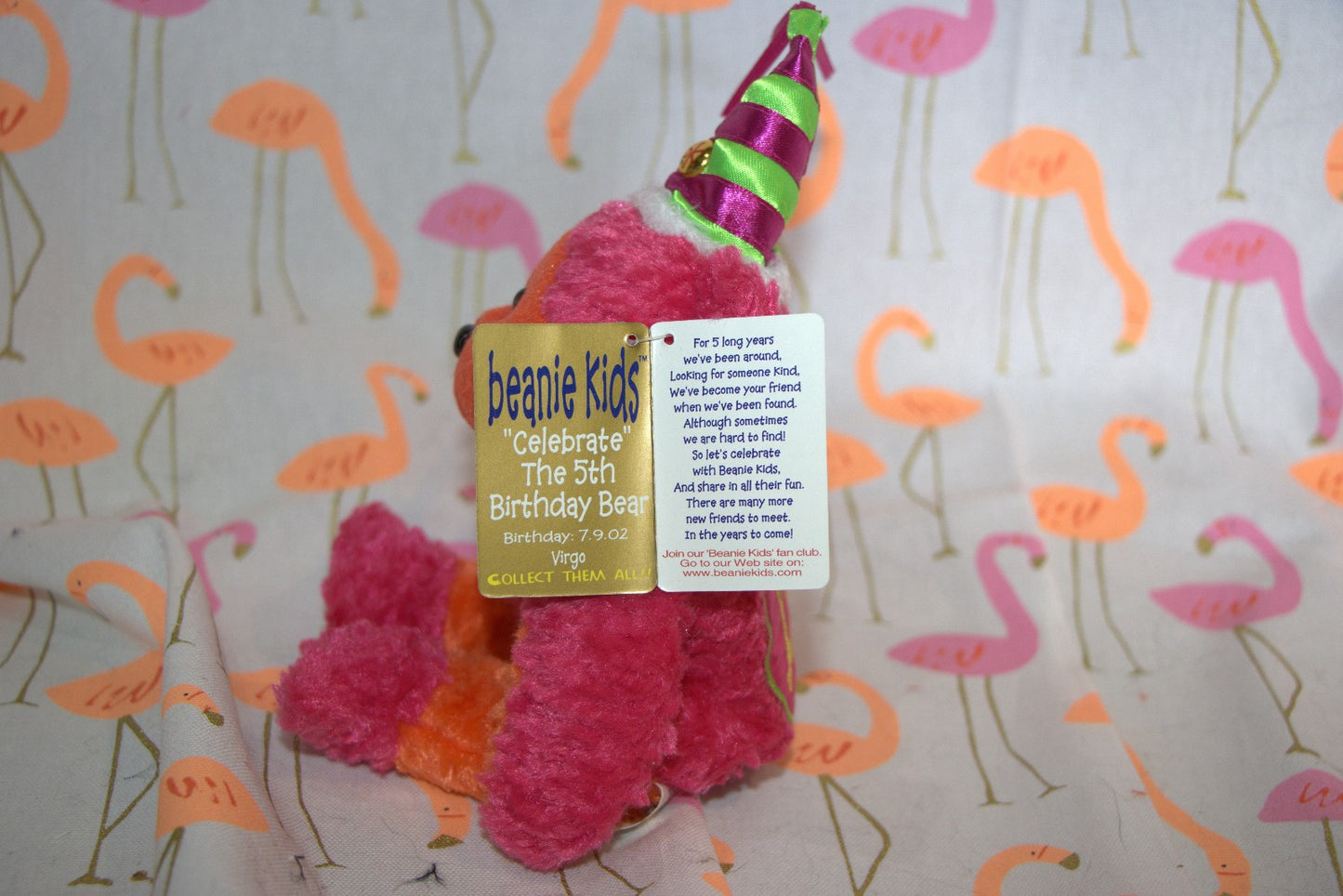 Celebrate The 5th Birthday Bear Collectible Skansen Beanie Kid Excellent Cond