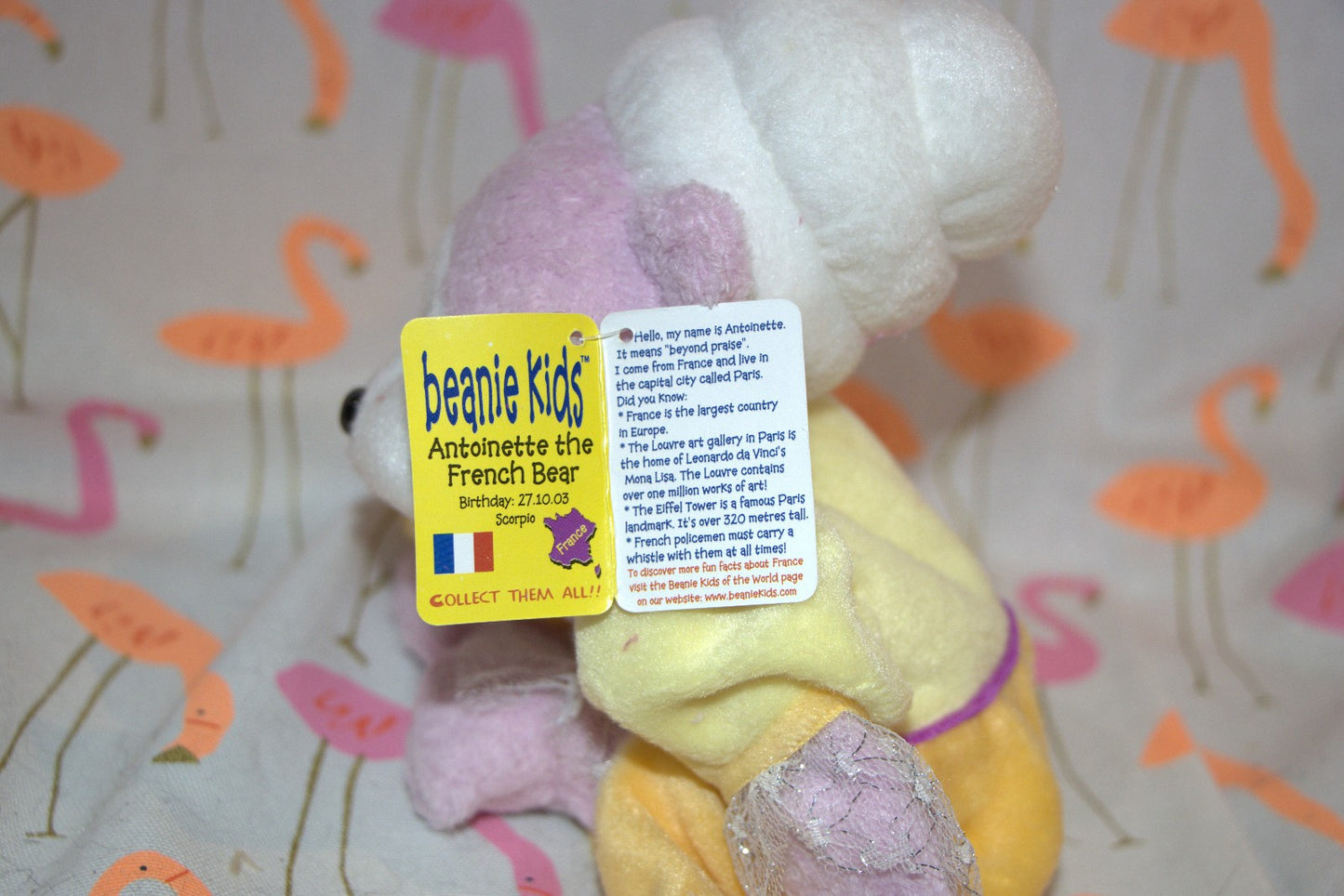 Antoinette The French Bear Collectible Skansen Beanie Kid Excellent Condition