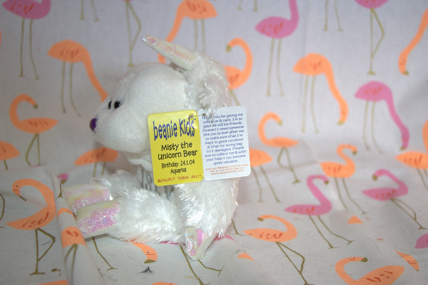 Misty The Unicorn Bear Collectible Skansen Beanie Kid Excellent Condition