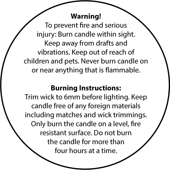 Candle Warning Labels - Round