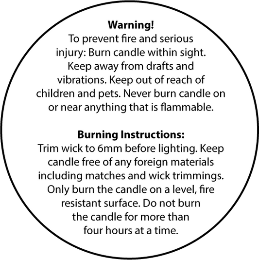 Candle Warning Labels - Round