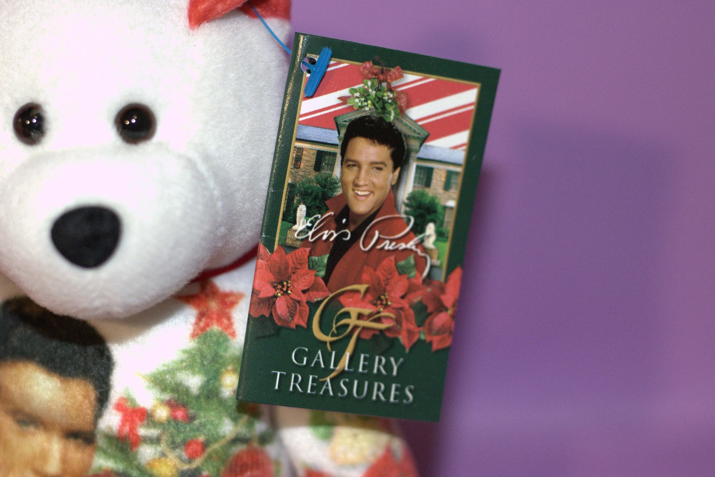 Elvis Presley Gracelands Xmas  Limited Treasures Beanie Bear Excellent Cond 23cm