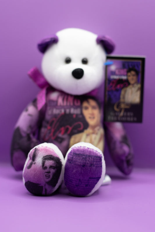 Elvis Presley The King Of Rock N Roll Collectible Beanie Bear Excellent Cond 23cm