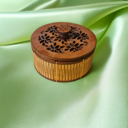 Trinket Jewellery Box Laser Cut And Hand Finished In Basswood And French Polish