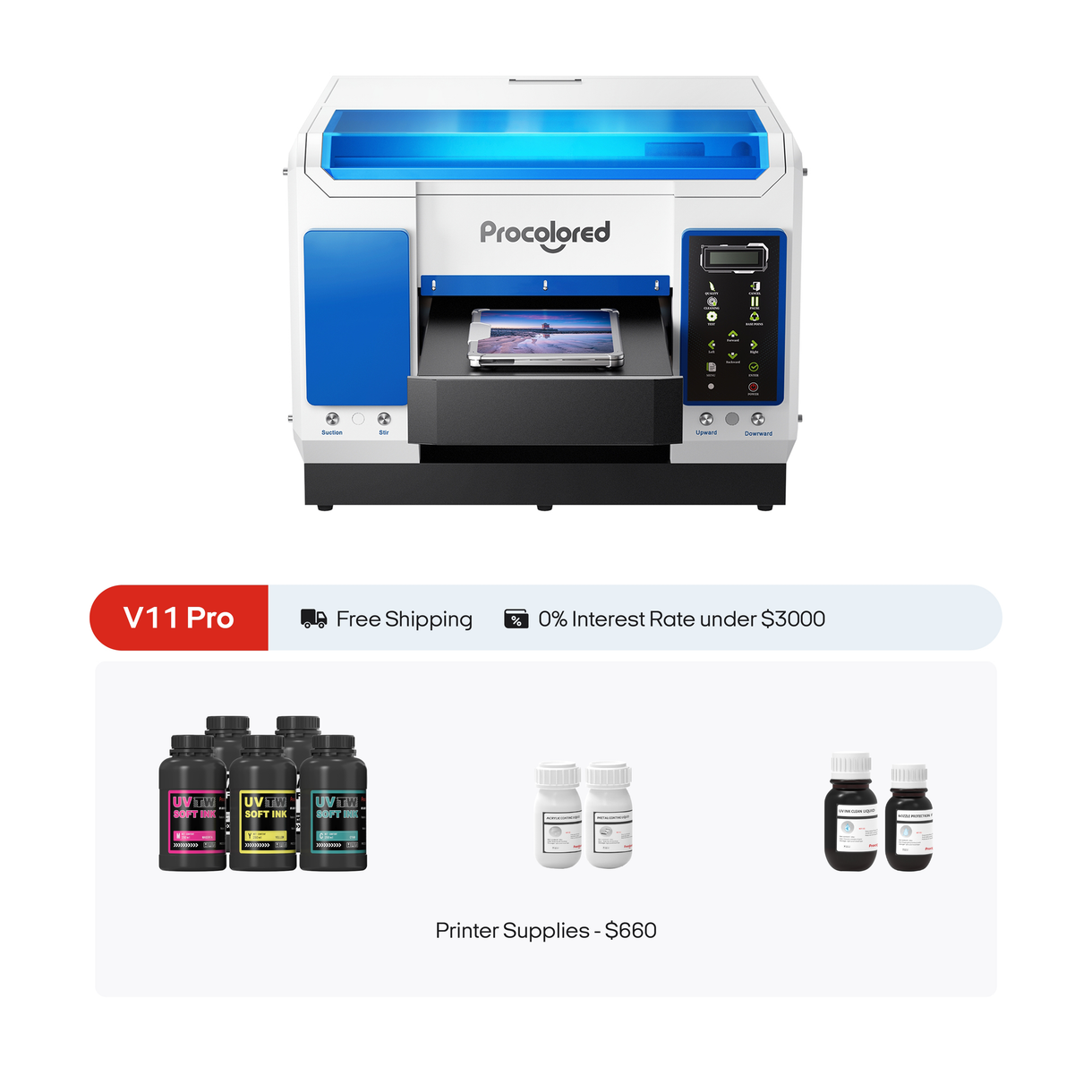 V11 Pro UV Printer A3 Dual TX800 by Procolored