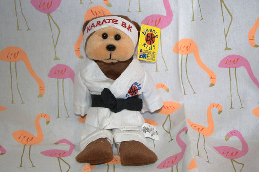 Kix The Karate Bear Collectible Skansen Beanie Kid Excellent Condition